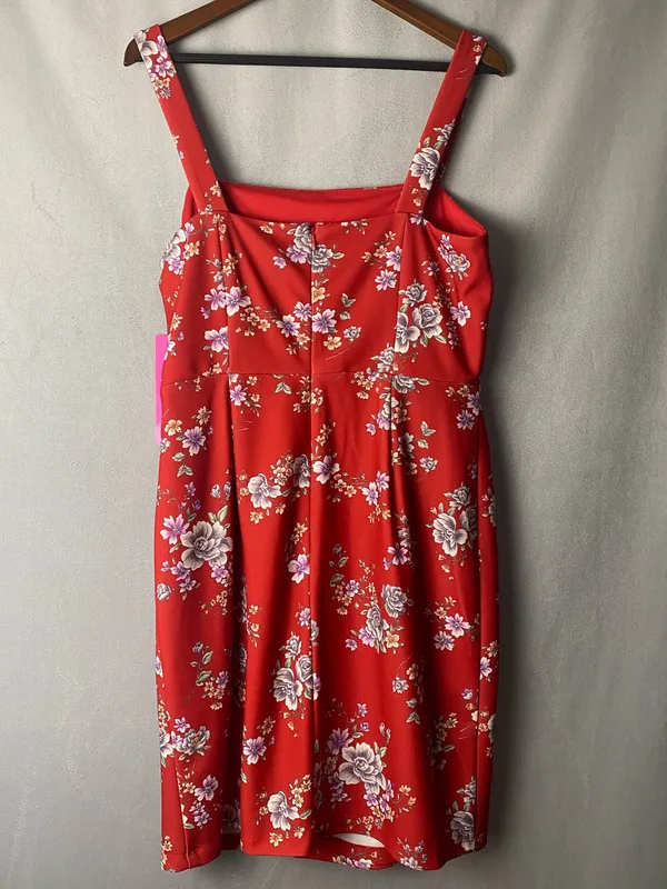 Betsey Johnson boho Red Floral Summer Party Picnic Pretty Feminine Dress 12 - Image 5