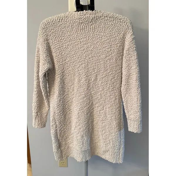 MEROKEETY Women's Off White‎ POPCORN BATWING SLEEVE OVERSIZED CARDIGAN Size S - Image 5
