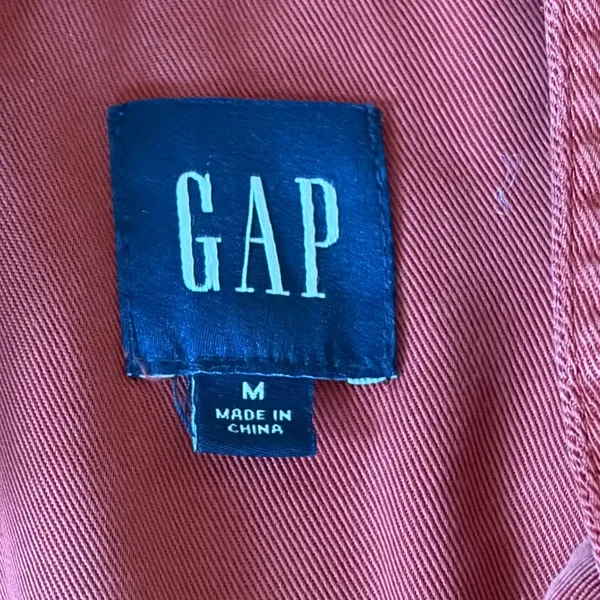 GAP Womens Rust Red Lyocell Short Sleeve Shift Dress Pocket Collared Medium - Image 5
