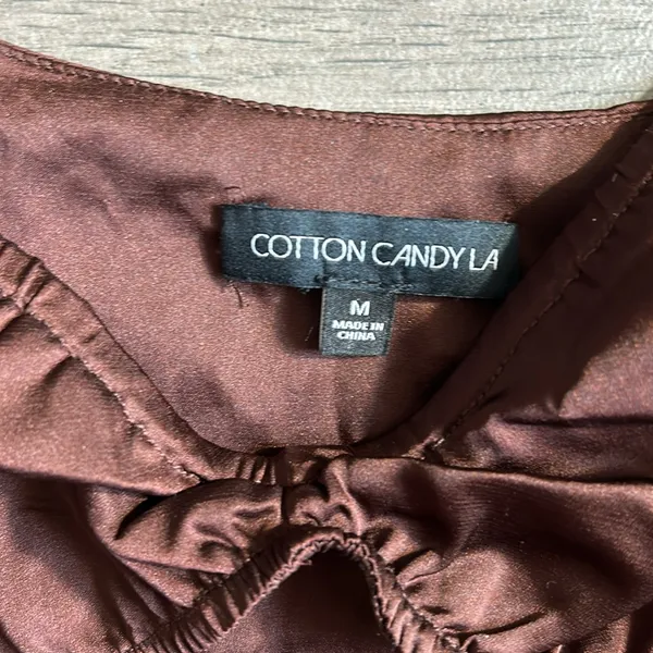 Cotton candy la brown blouse Size M - Image 2