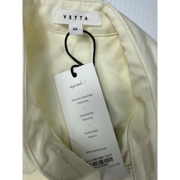 Vetta Sleeveless Button Down‎ Shirt Ivory Collared Top XS - Image 2
