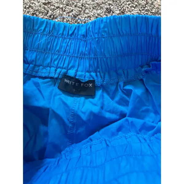 White Fox Boutique Women Blue Cotton High‎ Waisted Elastic Relaxed Shorts S - Image 3