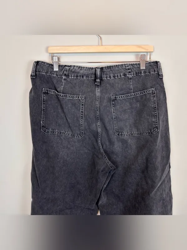 Old Navy Drapey Denim High Rise Baggy Wide Leg Jeans Black Size 14 - Image 5