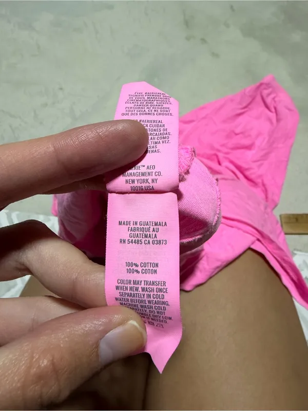 aerie Bright Pink Oversized Crew Tee small - Image 7