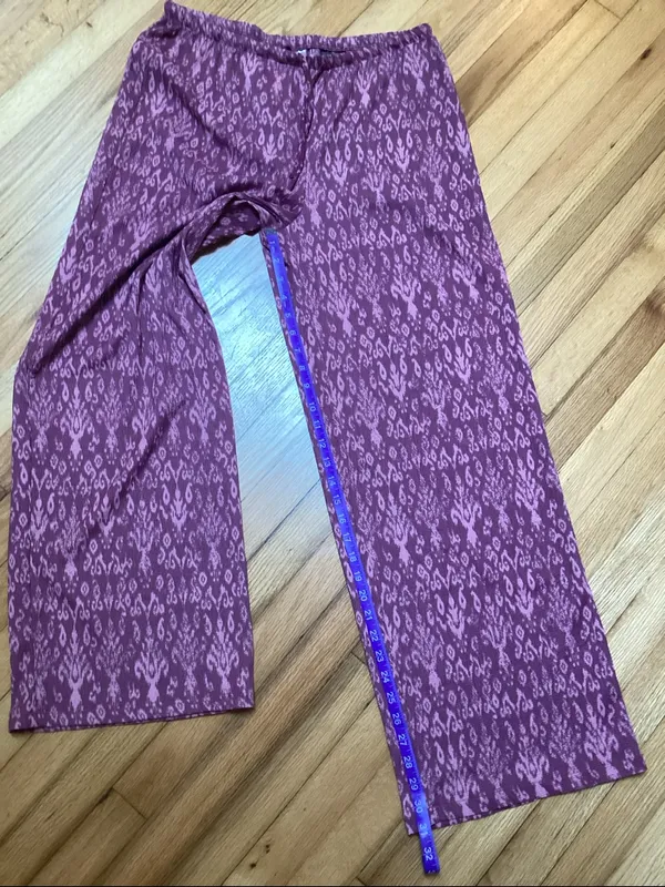 NWT Divided H&M dark pink patterned pull on pants size medium - Image 10