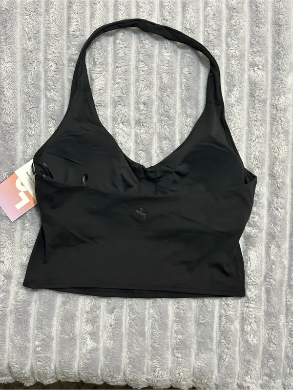 JoyLab Black Halter Crop Top - Image 4