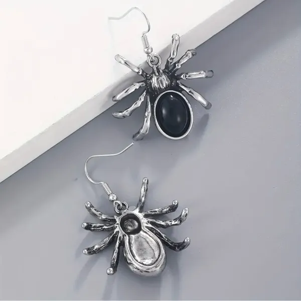 1 Pair Of Gothic Style Drop Earrings Horror Spider‎ Design - Image 11