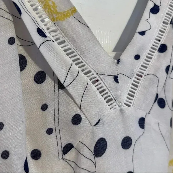SEE‎ BY CHLOÉ Polka Dot Print Long Maxi Dress White Sleeveless Pockets size 10 - Image 8