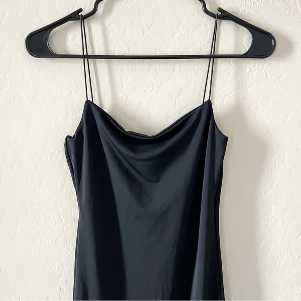 Zara Sleek Black Cowl Neck Maxi Dress - Image 3
