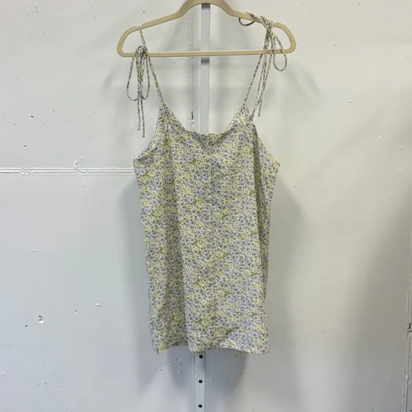 NWT Nasty Gal Petite Button Front Cami Dress Lilac Floral Tie Shoulder Mini US 4 - Image 2