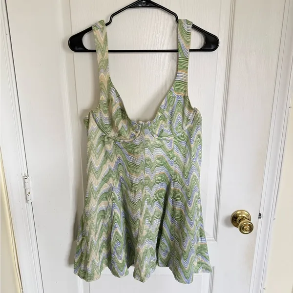 For Love & Lemons Yori Mini Dress in Green - Image 9