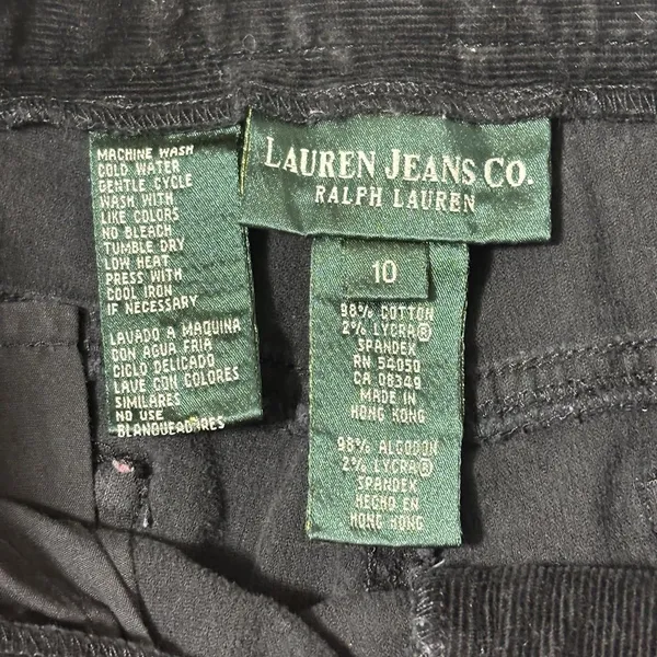 LAUREN Ralph Lauren Classic Straight‎ Black Corduroy Jeans Women's Size 10 - Image 5