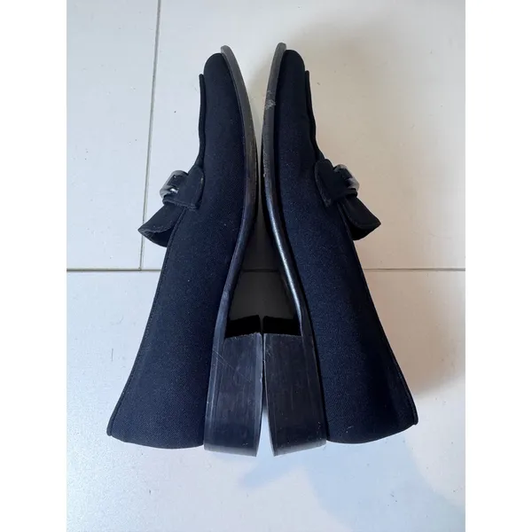 Vintage Y2K Retro Paloma Loafers Womens 9 Black Canvas Block Heel‎ Minimalist - Image 7
