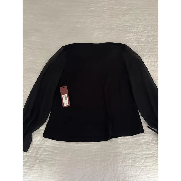 Love Scarlett Black Tie‎ Neck Long Sleeve Blouse - Womens Small - Image 8