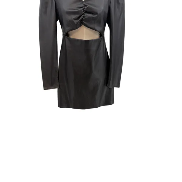 Torn by‎ Ronny Kobo Gemma Vegan Faux Leather Cut Out Mini Dress Black Size Large - Image 5