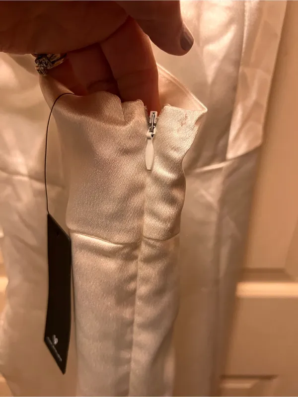Lulu's Ivory Satin Cowl Midi Dress - Image 7