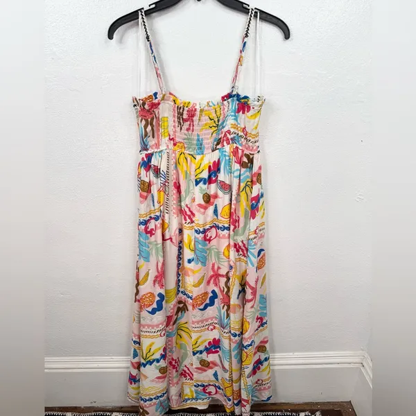 Blu Pepper Maxi Sundress Womens Size M Tropical Beach Summer Print Smocked Back - Image 2