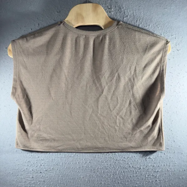 3213 | Zara Textured Knit Boxy Crop Top Tan Beige Minimalist Women M - Image 2