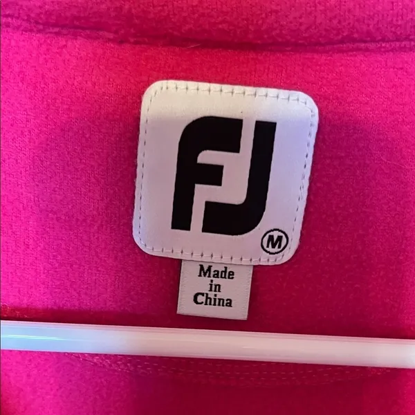 FOOTJOY Fleece Jacket‎ Women Medium Hot Pink Asymmetrical Zip Thumbholes Golf - Image 4