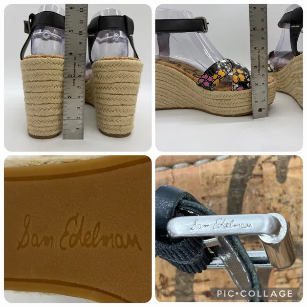 Sam Edelman Womens 10 Sandals‎ Destin Wedge Espadrille Floral Platform Shoes - Image 6