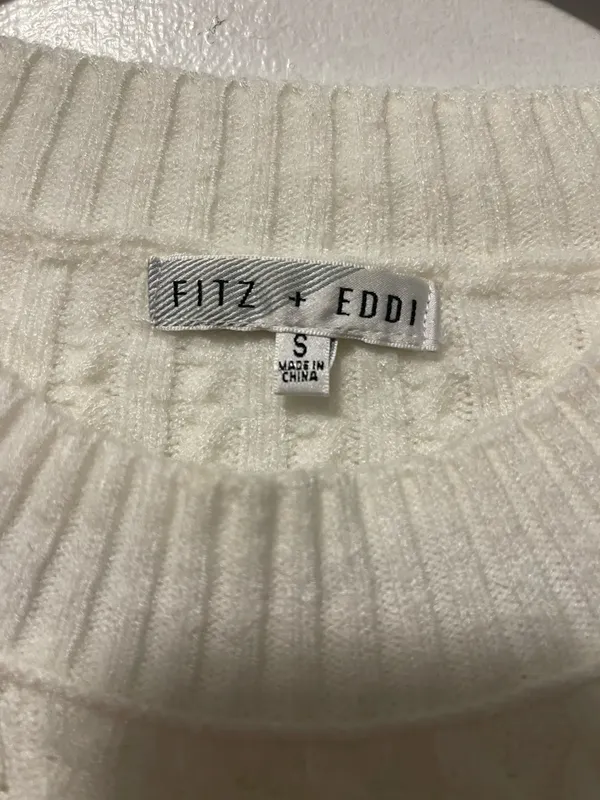 Francesca's Fitz + Eddi White Cropped Sweater - Image 3