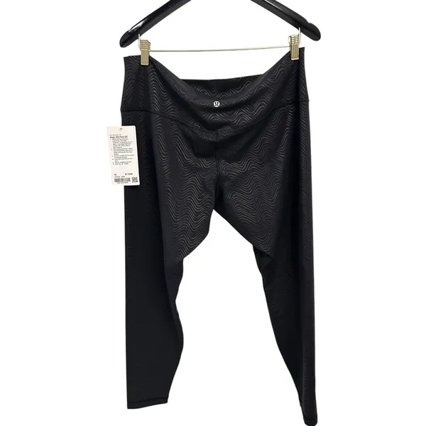 New NWT Lululemon Align Leggings 18 HR 28 Aqueous Emboss Black Women Yoga Stripe - Image 5