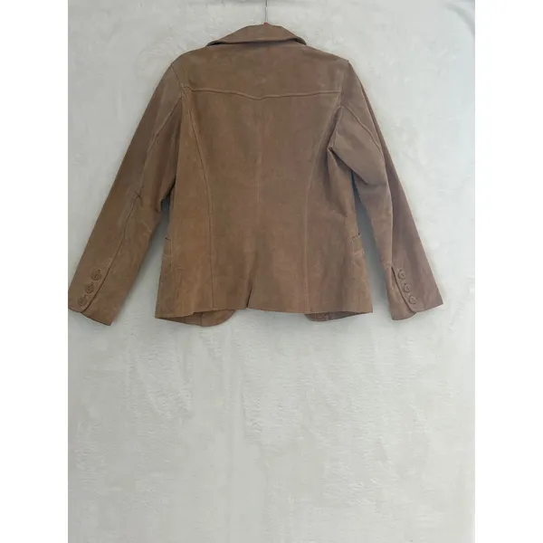Mark Alan Tan Suede Leather Blazer‎ Jacket Two Button Western Yoke RN 96518 - Image 4