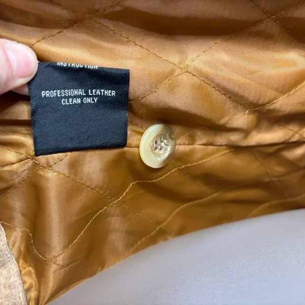 Giacca Vintage Penny Lane Genuine Leather Hippy Coat Tan brown medium jacket - Image 7