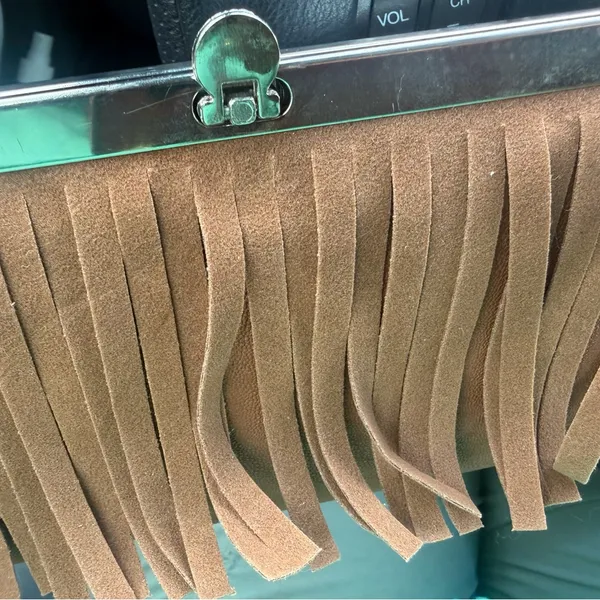 Fringed Tan Clutch Wallet Brown - Image 6
