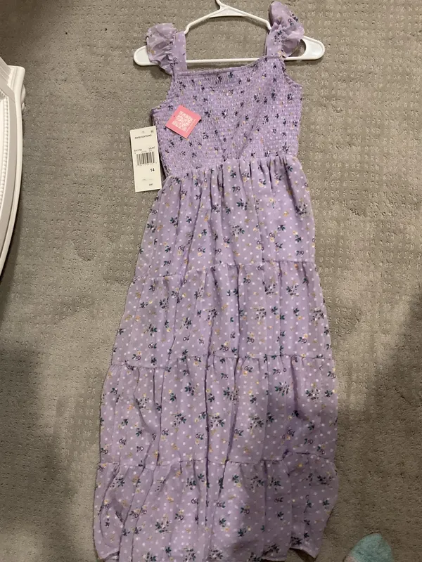 Rare Editions Purple Floral Dress - Image 2