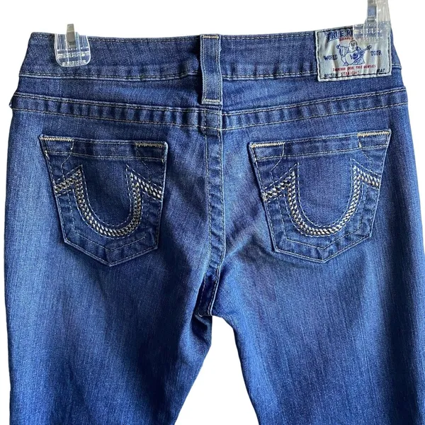 True Religion Womens Jeans Blue‎ Tag Size 27 Low Rise Straight Denim - Image 8