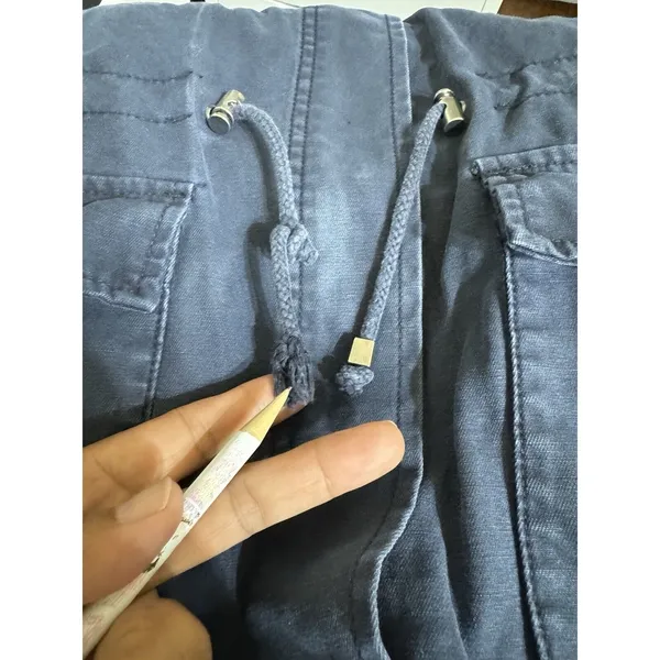 VTG Y2K Levi’s Denim‎ Jacket Collar Button Zip Pocket Blue Dark Women - Size M - Image 5