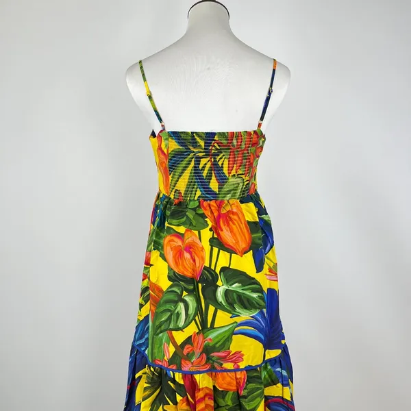 NWOT Farm Rio Cotton Bright Nature Maxi Sundress Multicolor Size L - Image 9