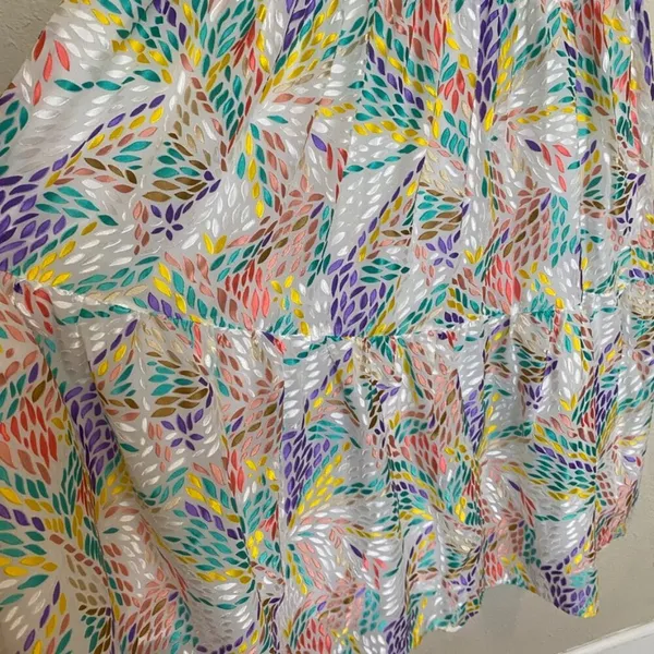 $255 C/MEO Collective Set Up‎ Multicolored Burn Out Midi cocktail Dress sz. 4 S - Image 8