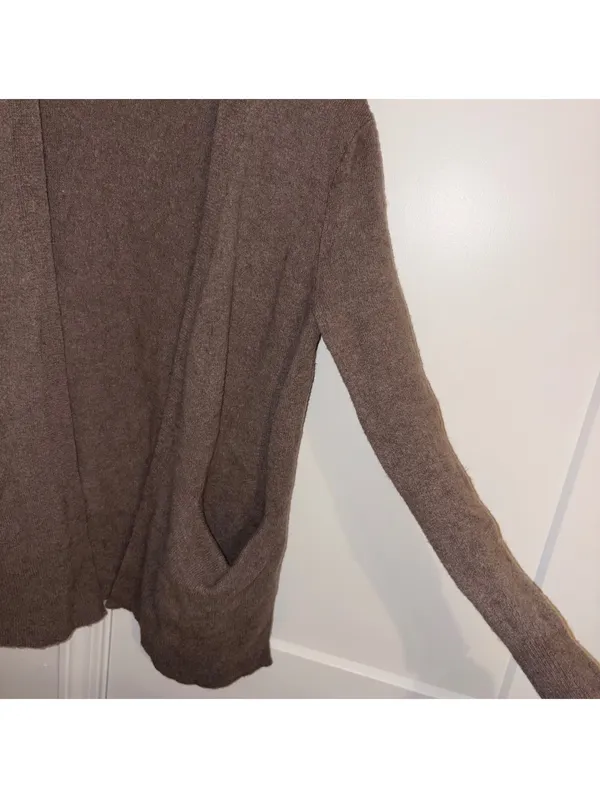 Madewell $110 Wool Alpaca Blend Woman’s XS Brown Open Front Cardigan Sweater - Image 5