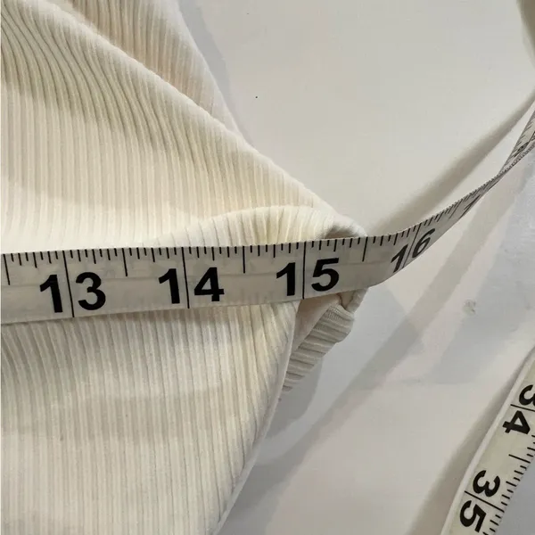 NWT Andie Swim Asbury One Piece Ribbed High Neck Swimsuit Coco White Large - Image 13