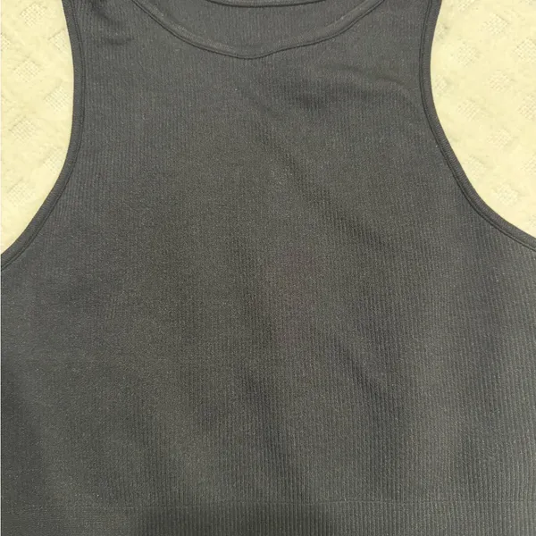 SET ACTIVE High-Neck Razor-Back Ribbed Tank in Onyx, Size M/L, Like New! - Image 7