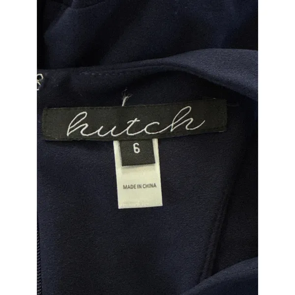 Hutch Navy Blue Butterfly Wing Print Hem Racerback Fit & Flare Dress 6 Whimsical - Image 12