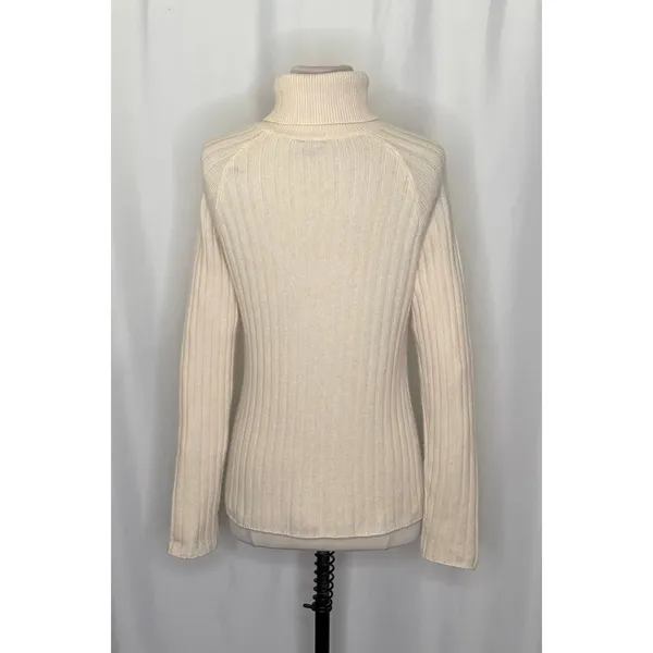 J. MCLAUGHLIN Lunet Cashmere Wool Turtleneck Sweater Pullover Buttons Small - Image 7