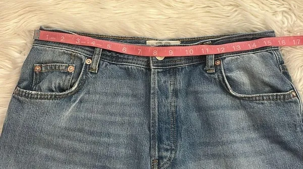 Free People We The Free ‘Maggie’ distressed chewed hem straight cropped jeans 28 - Image 5