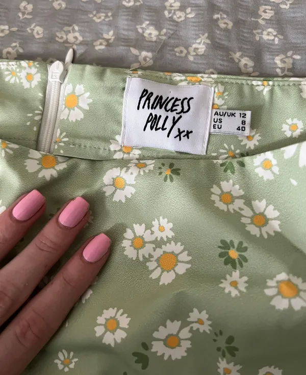 Princess Polly Green Floral Skirt - Image 3