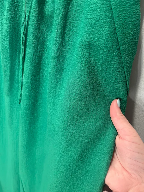 Green Wide Leg Pants Size M - Image 3