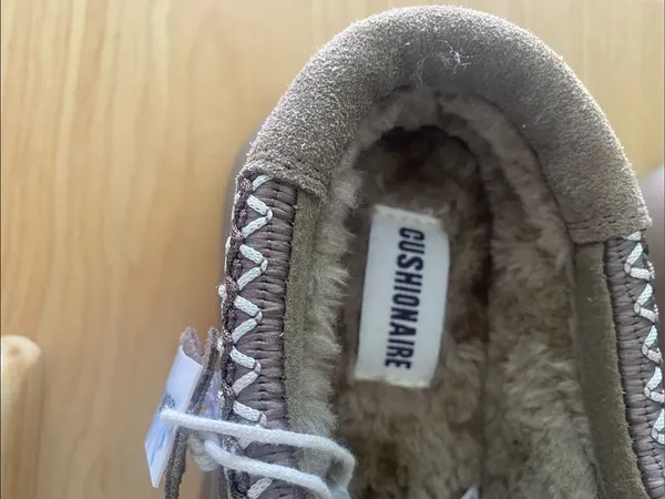 Cushionare Kabuki Cozy Platform Suede shearling slippers NWT 9 - Image 3
