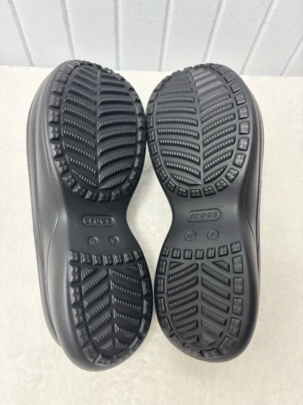 Crocs Classic Bae Slide Black Platform Sandals Slip On Shoes Womens Size‎ 9 NEW - Image 8