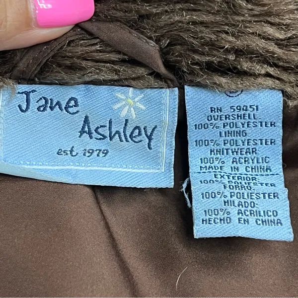 Ladies S Jane Ashley Jacket faux fur collar mixed media - Image 2