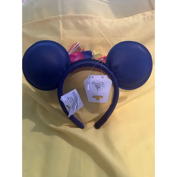 NWT Disney Parks Hawaiian Blue Aulani Stitch Headband Ears - Image 3