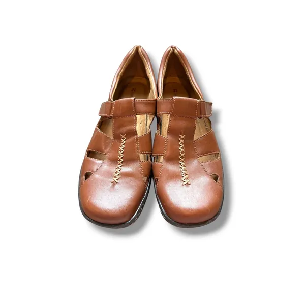 Naturalizer Fisherman Shoes Womens 7.5 Brown Leather Comfort Flats Mary Jane - Image 2