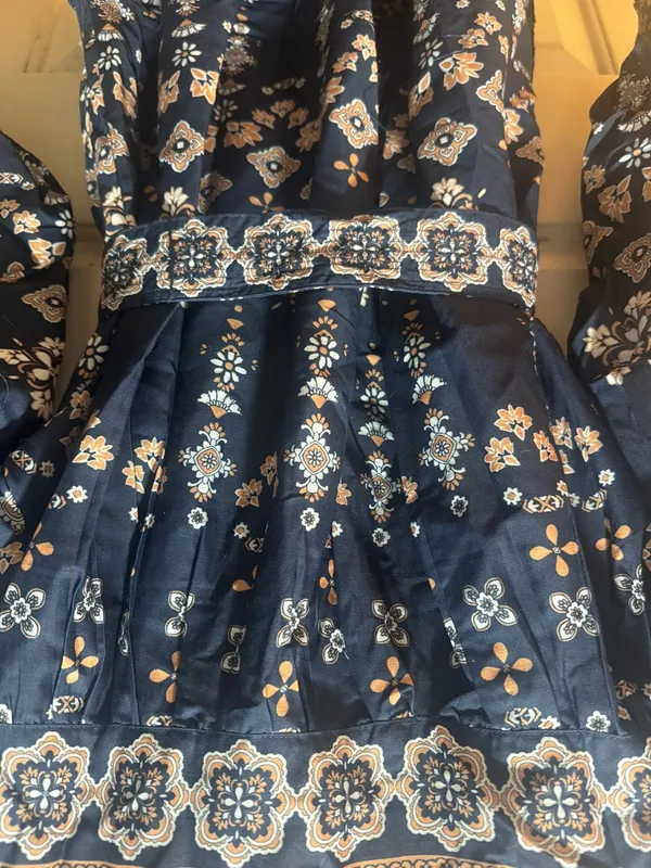 AVARA Floral Dress Blue Size L - Image 6