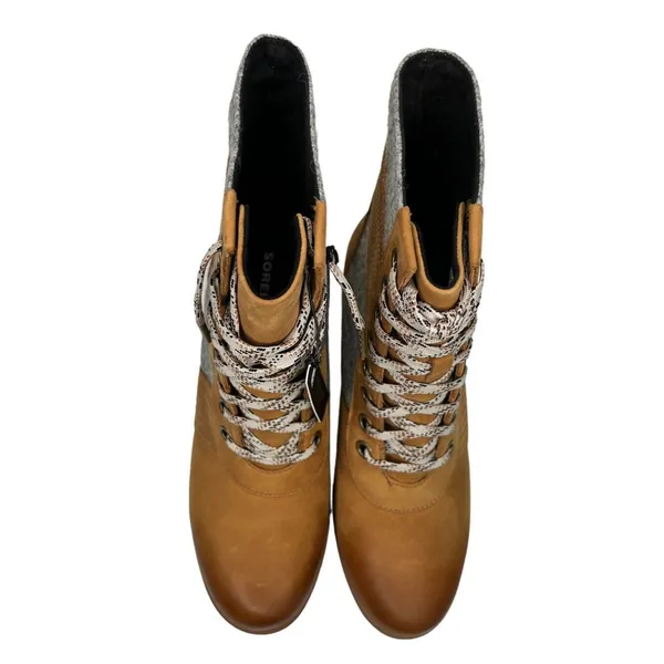 Sorel Lexie Wedge Boots‎ Leather Camel Brown Waterproof Women’s Size 10 - Image 4