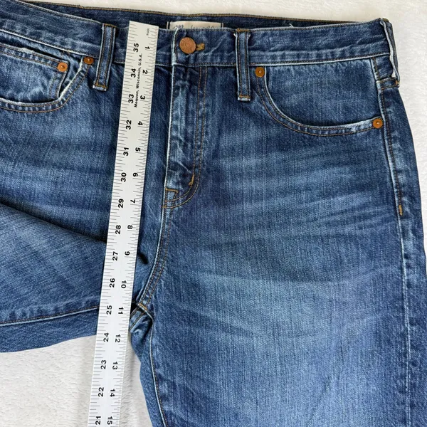 Madewell Straight Leg Crop Jean Blue Medium Wash 100% Cotton Denim E9639 Size 30 - Image 5